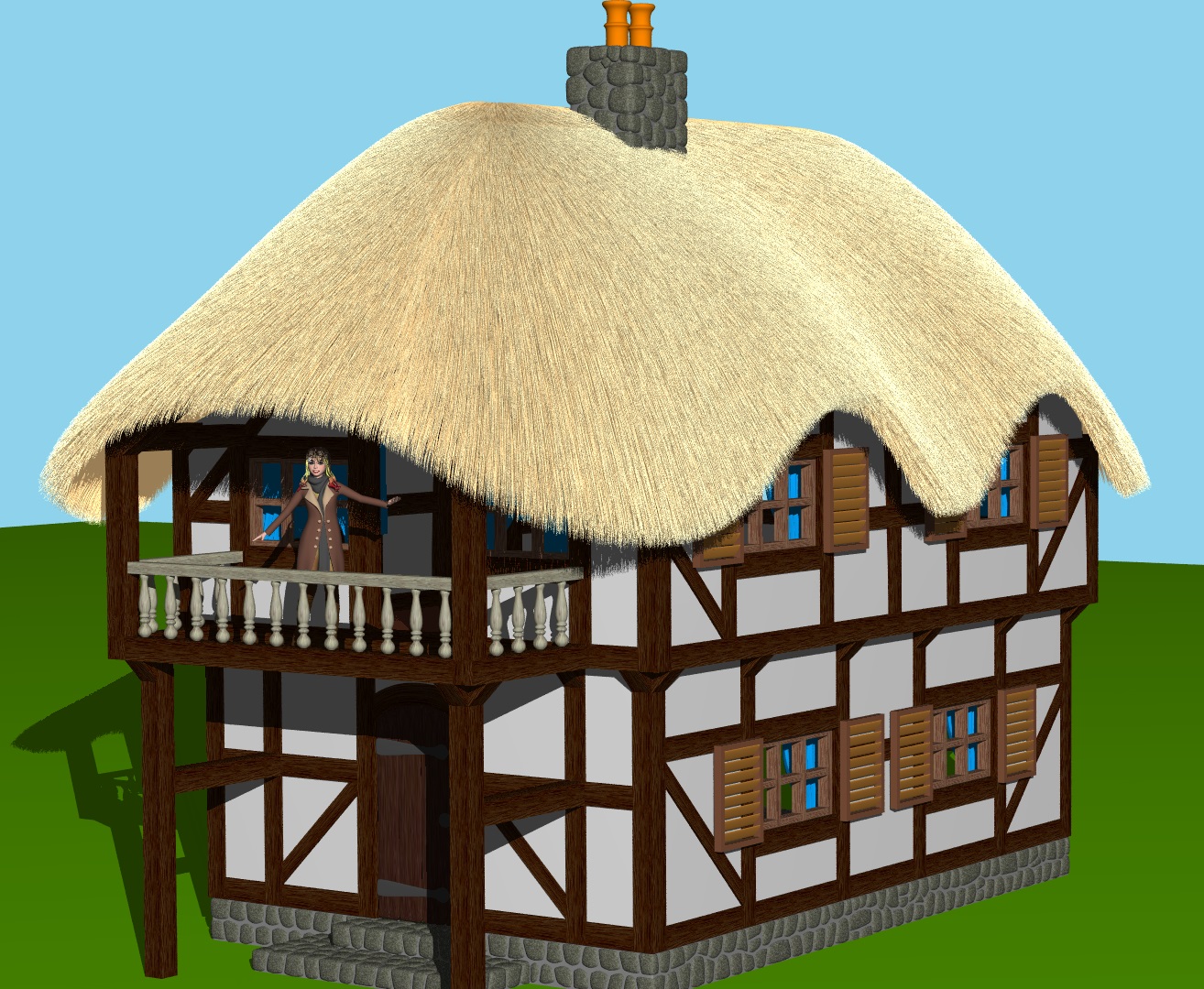 Tudor/Medieval Thatched Roof House
